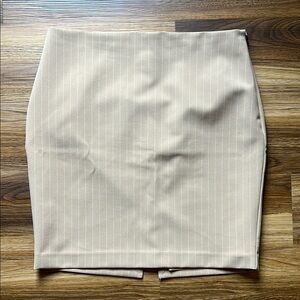 Elegant Beige Pinstripe Skirt